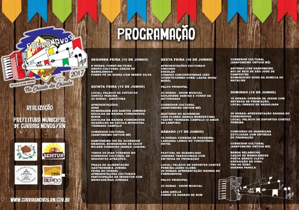 Programação FORRONOVOS 2017