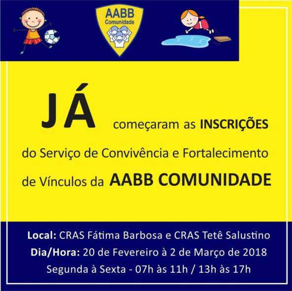 AABB Comunidade Inscrições